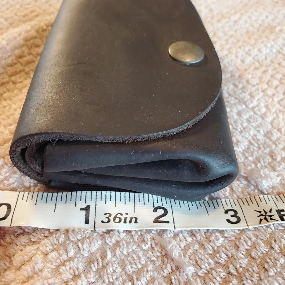 Hide and Drink Leather Coin Purse Card Holder Wallet Dark Brown Snap Pouch